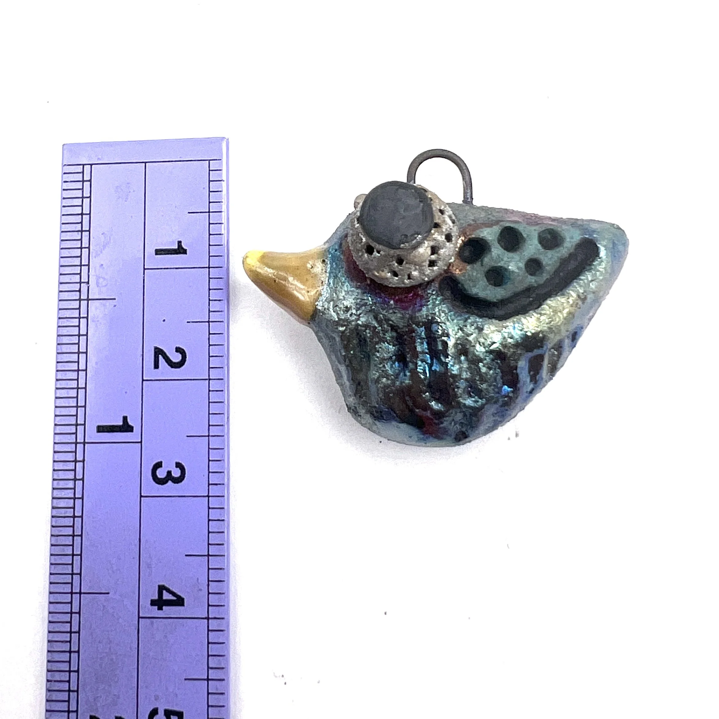 Raku Fold Over Pendant Ceramic Jewelry Supply Handmade by